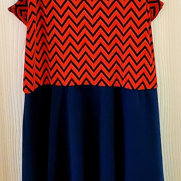 Alya NWT Med. Red/Blue Zig Zag Hogh Waist Dress - Picture 2 of 6